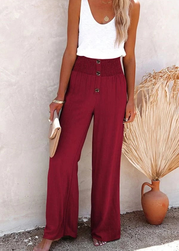 Riana - Pantalon Taille Haute Détendu