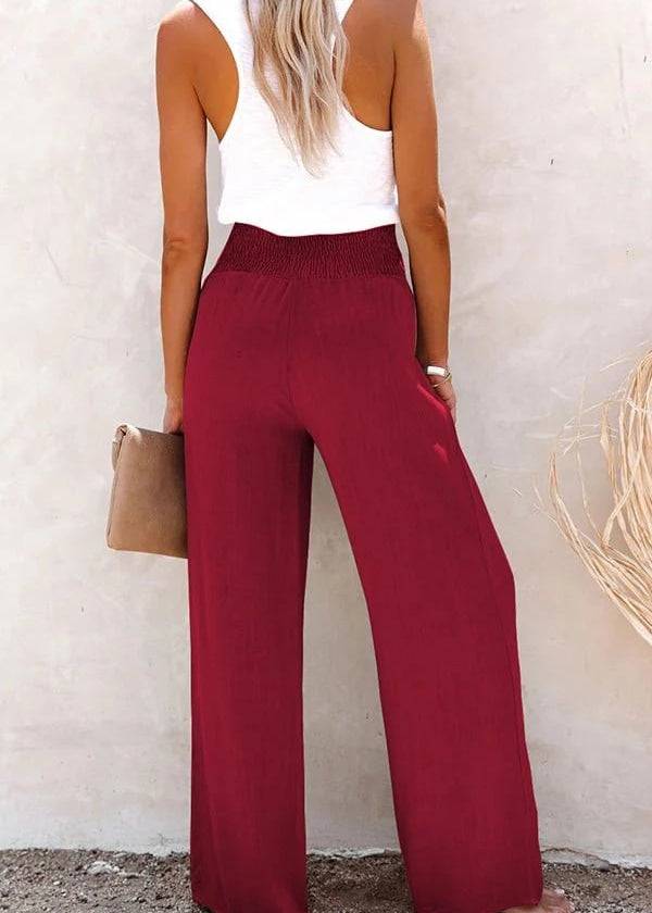 Riana - Pantalon Taille Haute Détendu